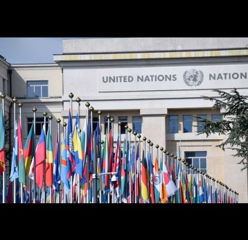 Flags of Countries in front of the United Nations Office at Geneva. Credit: Xabi Oregi on Pexels