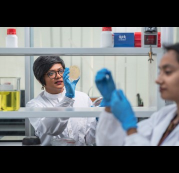 Snejuti Saha working at CHRF lab. Credit: CHRF