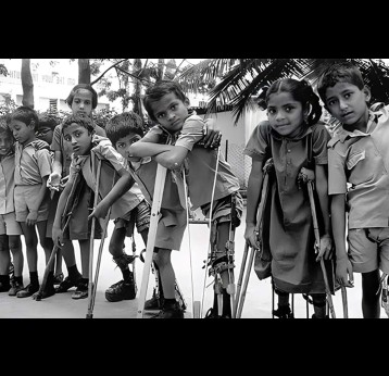 Children suffering of polio. Credit: Polio Eradication Initiative