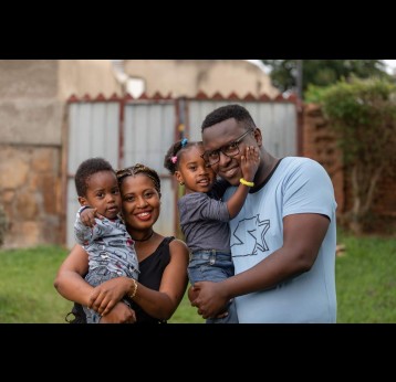 Olivier and Nadine with their two children at home in Rwanda: "As young working parents, it is essential that our kids get all the vaccination they need in order for them to stay healthy and strong." Credit: Gavi/2023/Issac Nkinzingabo Rudakubana