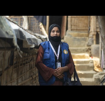 As a frontline immunisation worker, Irin Taher Piku, 29, bravely faces the challenges of each day, encouraging people to get vaccinated and providing other health information. She hopes to continue working at the grassroots level where people need health workers like her who can explain everything with patience and care. Credit: Gavi/Ashraful Arefin