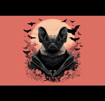 Illustration of a bat. Credit: Studio Miko/Midjourney