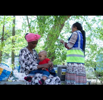 A child is vaccinated by a Health Extension Worker in the Tigray Region of Ethiopia. Credit: Gavi/2024/Mulugeta Ayene