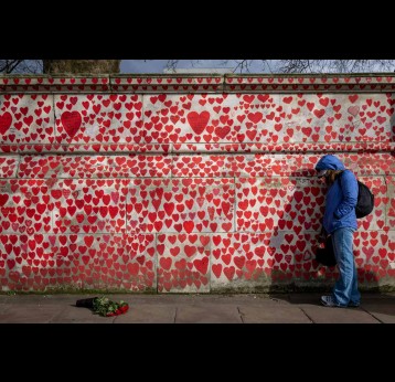 National COVID-19 memorial wall for the five-year anniversary on March 11, 2025, in London, England. Andrew Aitchison/In Pictures via Getty Images