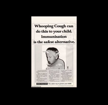 1990s UK Whooping Coughs Vaccinations Magazine Advert. Credit: Retro AdArchives