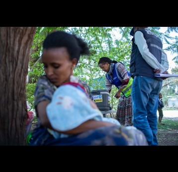 Routine measles vaccination at the Umer Health Center in Shire Inda Selassie, Tigray Region of Ethiopia. Gavi/2024/Mulugeta Ayene