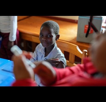 A girl awaiting the HPV vaccine in Eswatini. Credit: Gavi/2025/Svetlomir Slavchev