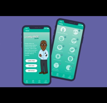 In Cranky Uncle Vaccine, players take on the role of a misinformer to learn how fake news spreads.