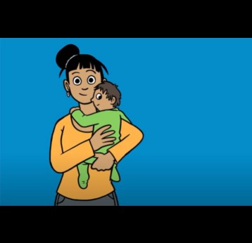 Mother and child illustrtion