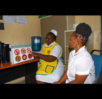 Nurses during a cervical cancer screening session. Credit: CIDRZ Zambia