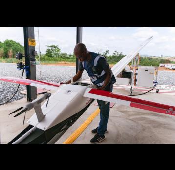 Drone launch in Ghana