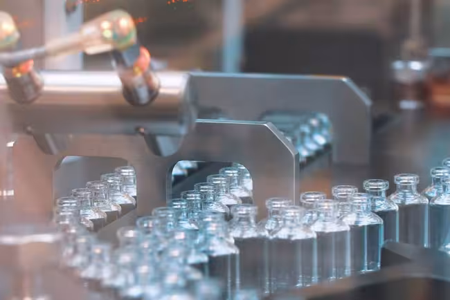 Vials on the production line