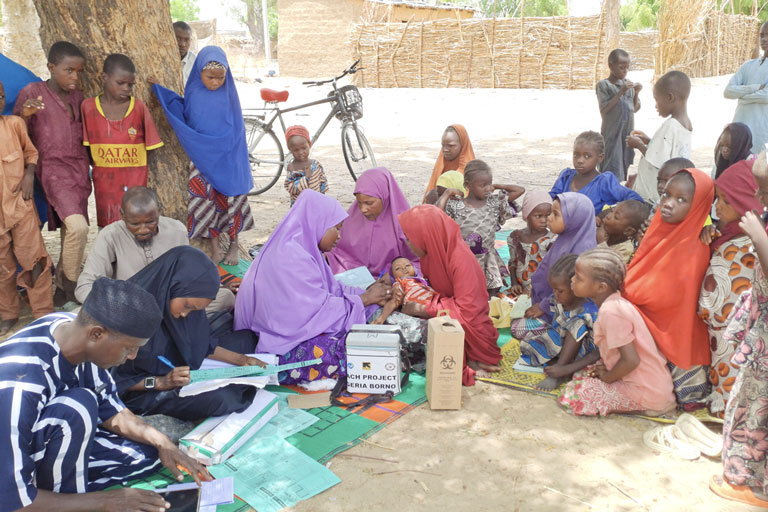 A CHAN immunisation session takes place in Borno state. Credit: CHAN