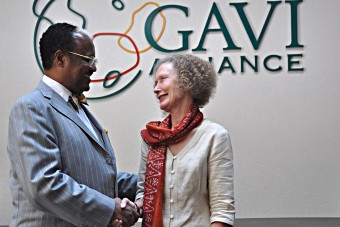 Deputy CEO Helen Evans with Dr Tebebe Yemane-Berhan