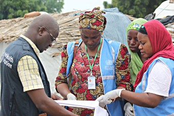 Health workers in Borno, NE Nigeria during a cholera campaign