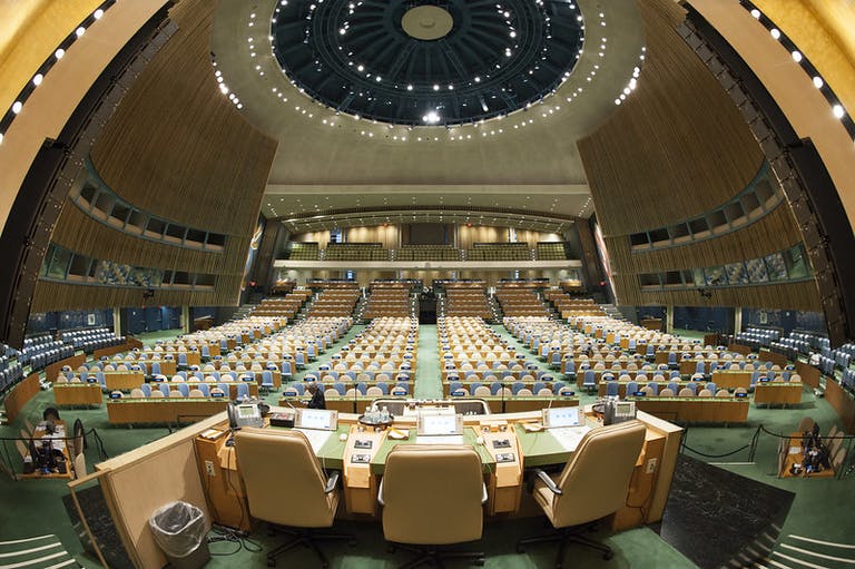 A view of the UN General Assembly Hall. UN Photo/Cia Pak