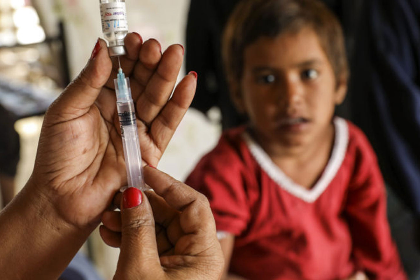 Close up of typhoid conjugate vaccine in Pakistan campaign – Credit: Coalition Against Typhoid