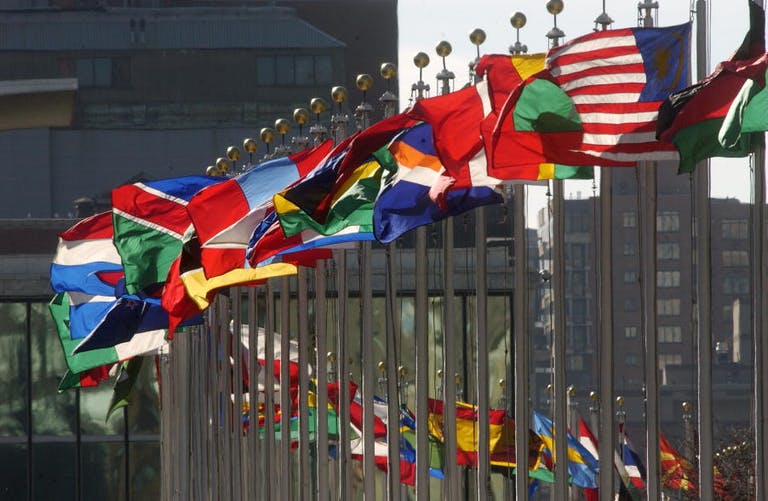 Flags of member nations flying at United Nations Headquarters. UN Photo/Joao Araujo Pinto.
