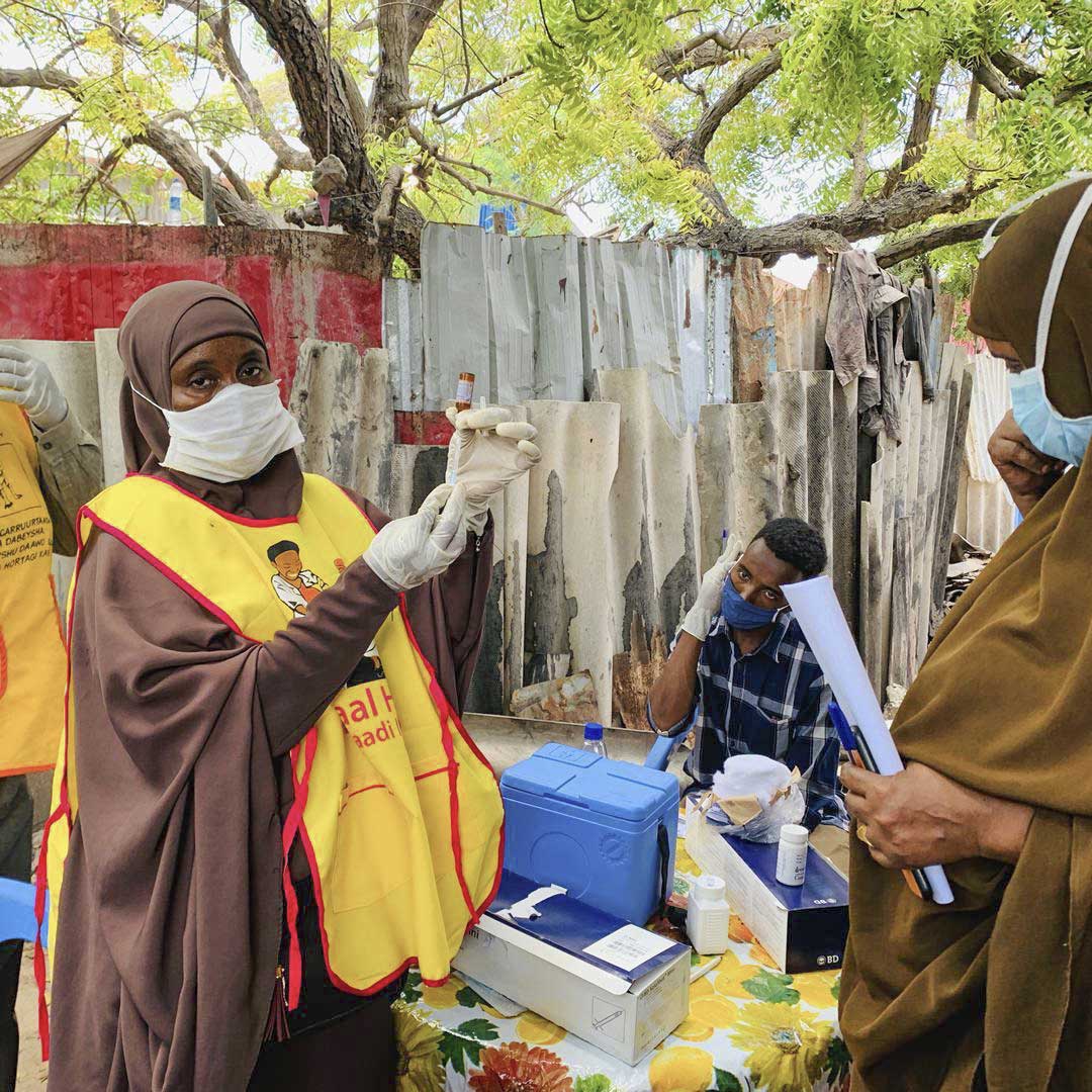 First day of campaign in Benadir, Mogadishu, Somalia This is a measles campaign that has been integrated with OPV, Vitamin A and Albendazole(de-worming).