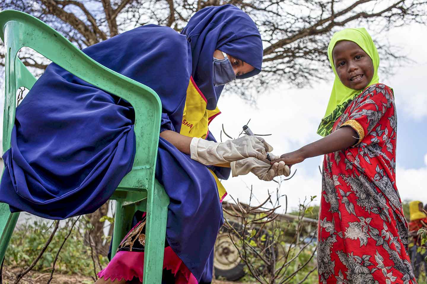 Children vaccinated as part of national polio and measles vaccination campaign in Mogadishu, Somalia on Tuesday 01 September 2020. Photo Ismail Taxta / Ildoog/WHO SOMALIA