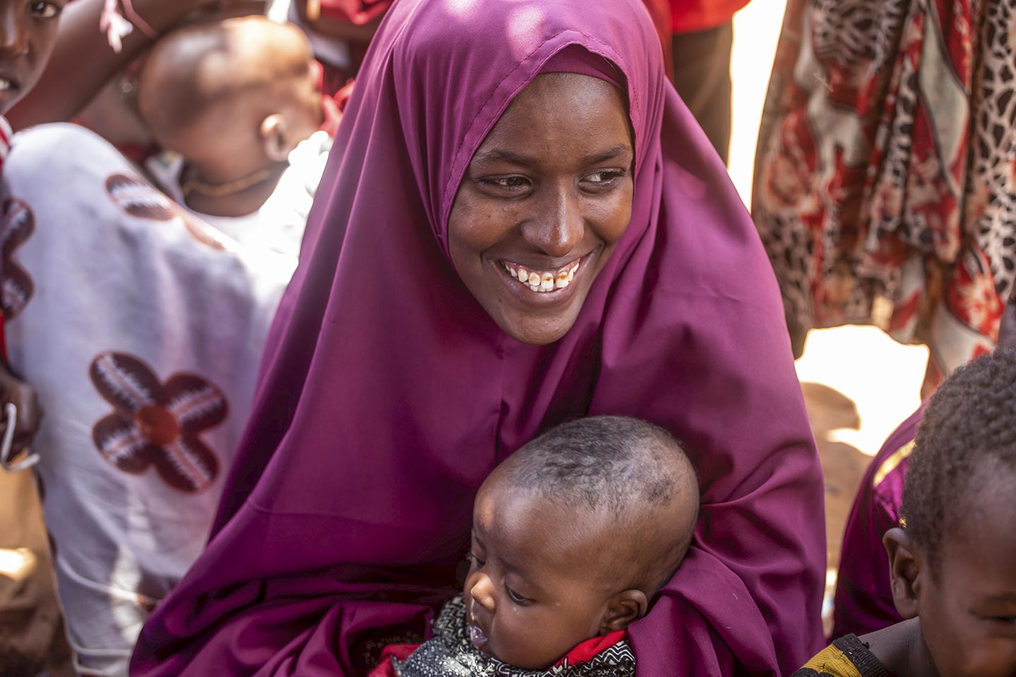 Children wait to be vaccinated during national polio and measles vaccination campaign in Mogadishu, Somalia on Tuesday 01 September 2020. Photo Ismail Taxta / Ildoog/WHO SOMALIA