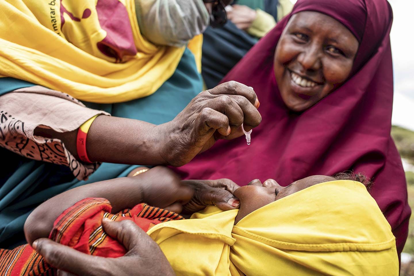 Children vaccinated as part of national polio and measles vaccination campaign in Mogadishu, Somalia on Tuesday 01 September 2020. Photo Ismail Taxta / Ildoog/WHO SOMALIA