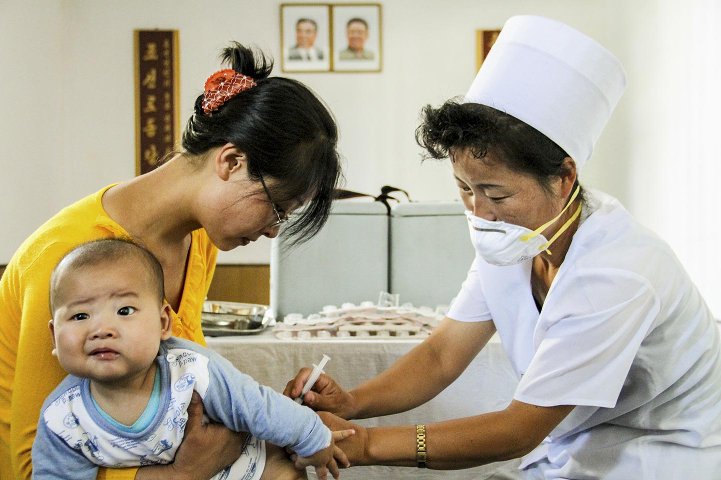 Democratic People's Republic of Korea (DPRK) introduced pentavalent vaccine with support from the GAVI Alliance. Children in DPR Korea will benefit from protection against Haemophilic influenza type b (Hib) disease in addition to continuing protection from four other childhood killers as the country introduces the five-in-one pentavalent vaccine into its routine immunisation programme. Credit: Gavi/2012/Dan Thomas