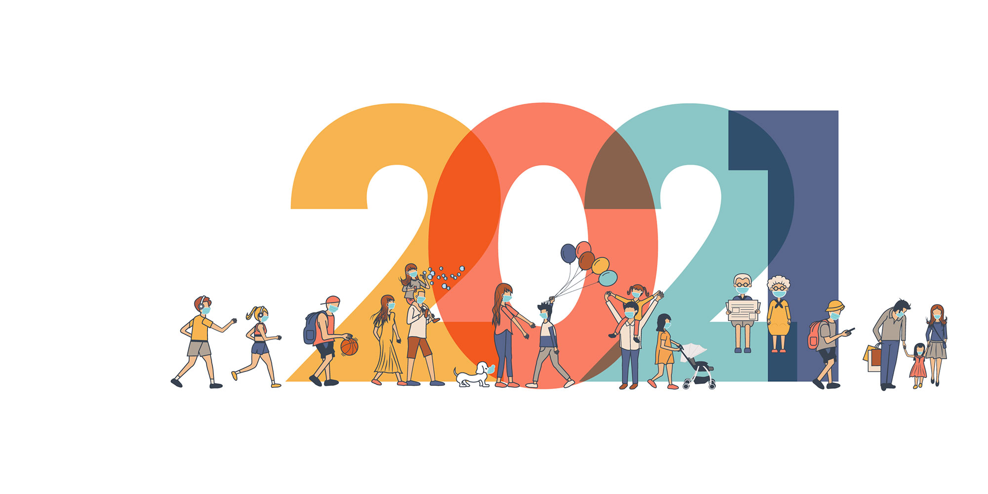 2021 New year with New normal lifestyle ideas concept
