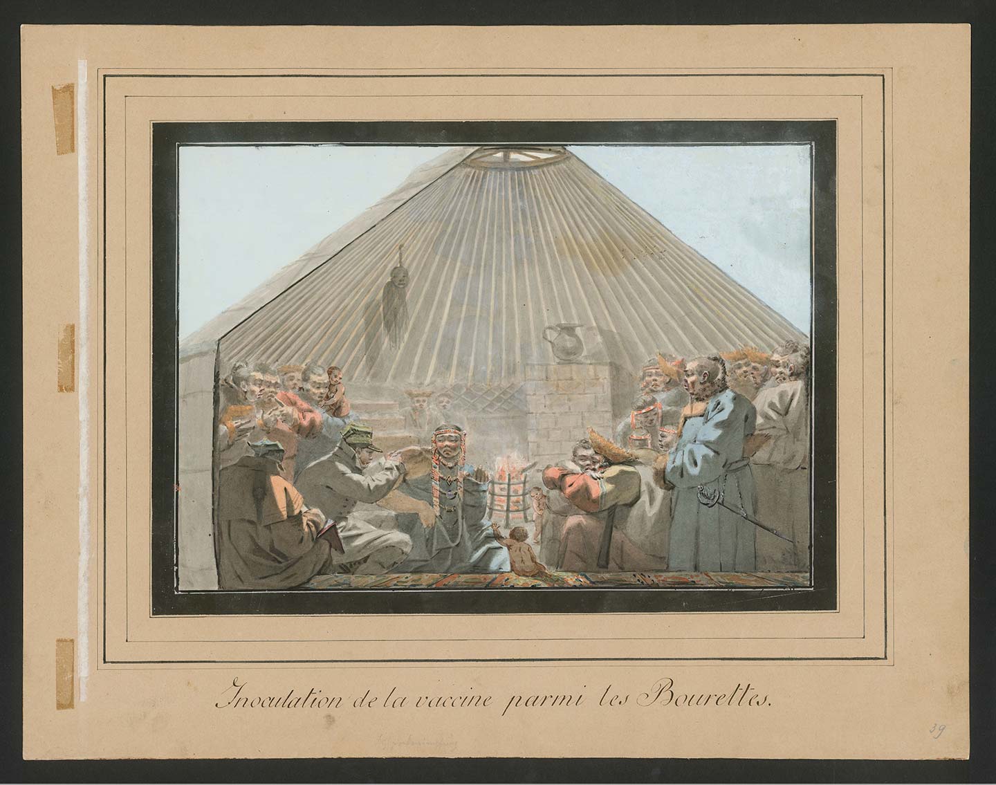 Dr Joseph Rehmann's watercolour of the Siberia vaccination.