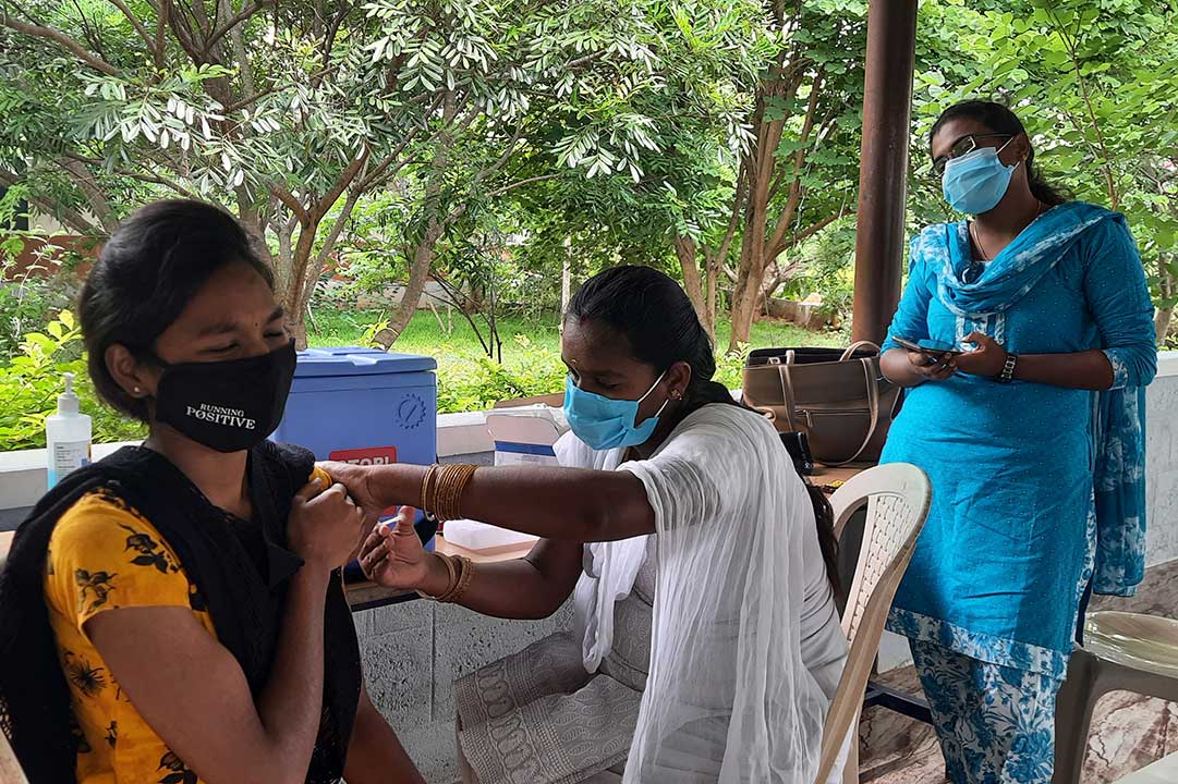 Getting the COVID vaccine. Credit: Babu Seenappa
