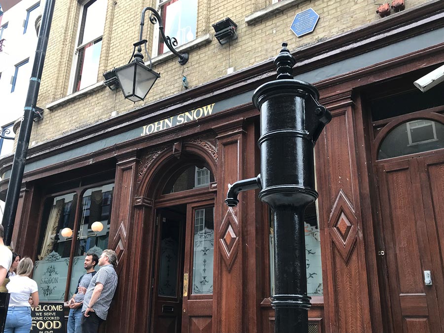 A replica pump stands in Broadwick Street today as a monument to a pioneering moment in epidemiology