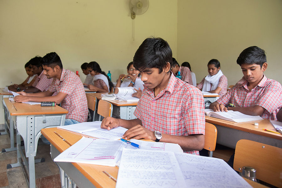 The children attend classes in the Snehagram grounds Credit: Paromita Chatterjee