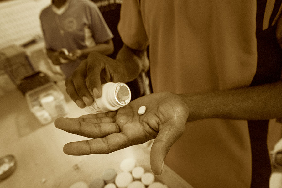 Taking meds is a daily routine. Credit: Paromita Chatterjee