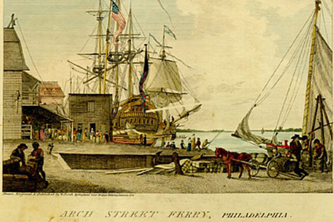 Arch Street Wharf, where the first cases in the 1793 Philadelphia yellow fever epidemic were spread