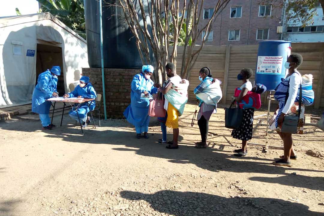 Mothers attending a clinic for routine immunisation – Credit: Elia Ntali
