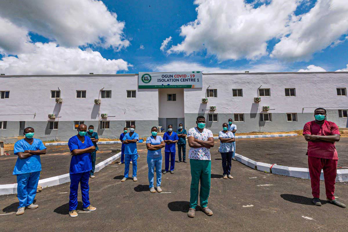 Doctors and nurses at the Ogun State COVID-19 Isolation Centre. Photo Source: NCDC