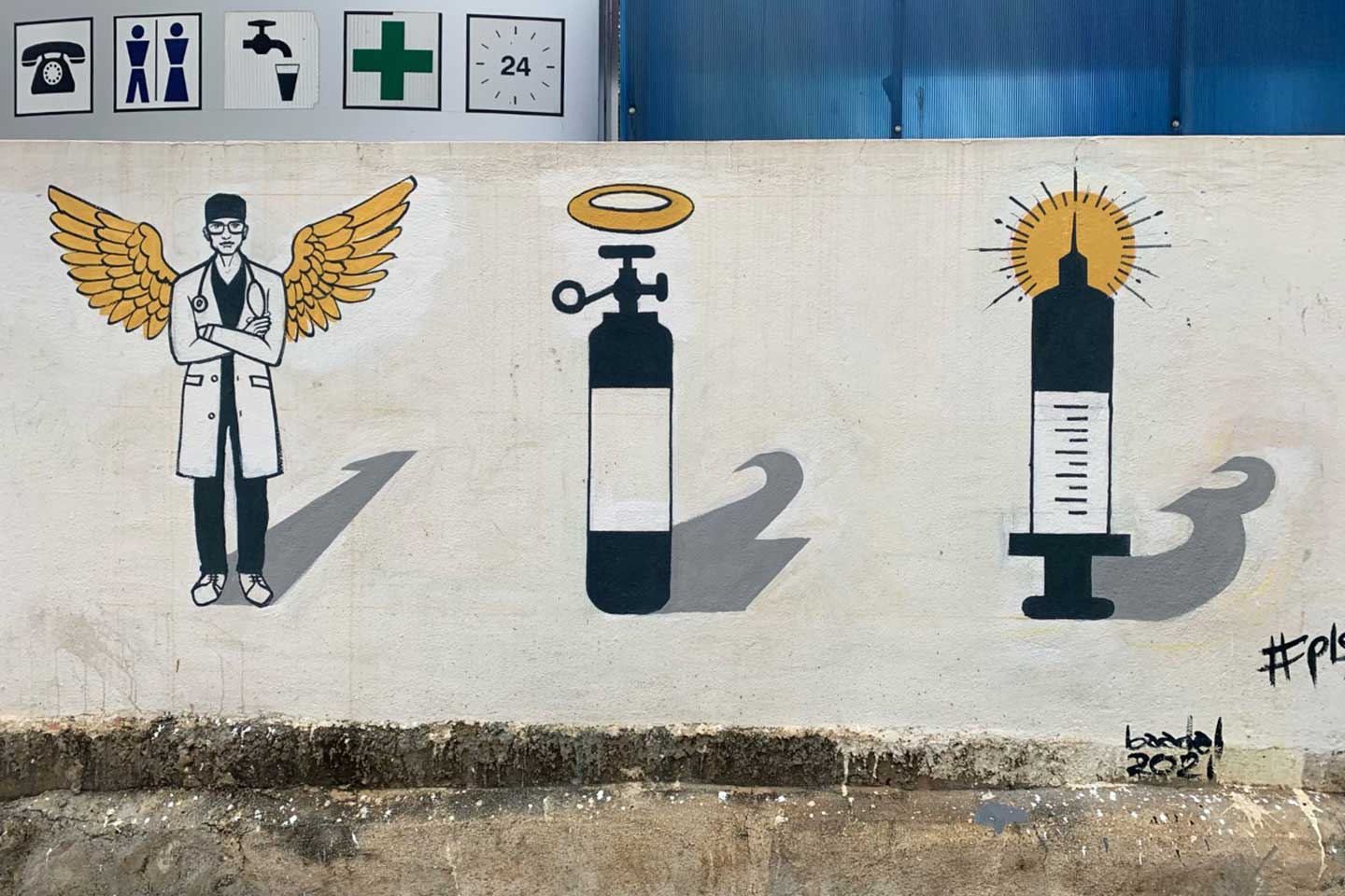 Baadal Nanjundaswamy’s triptych of pandemic angels