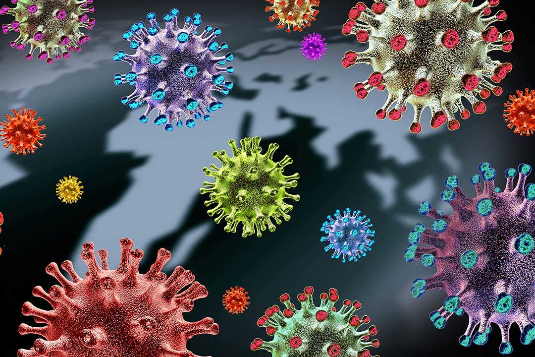 Coronavirus variant and mutating cells concept