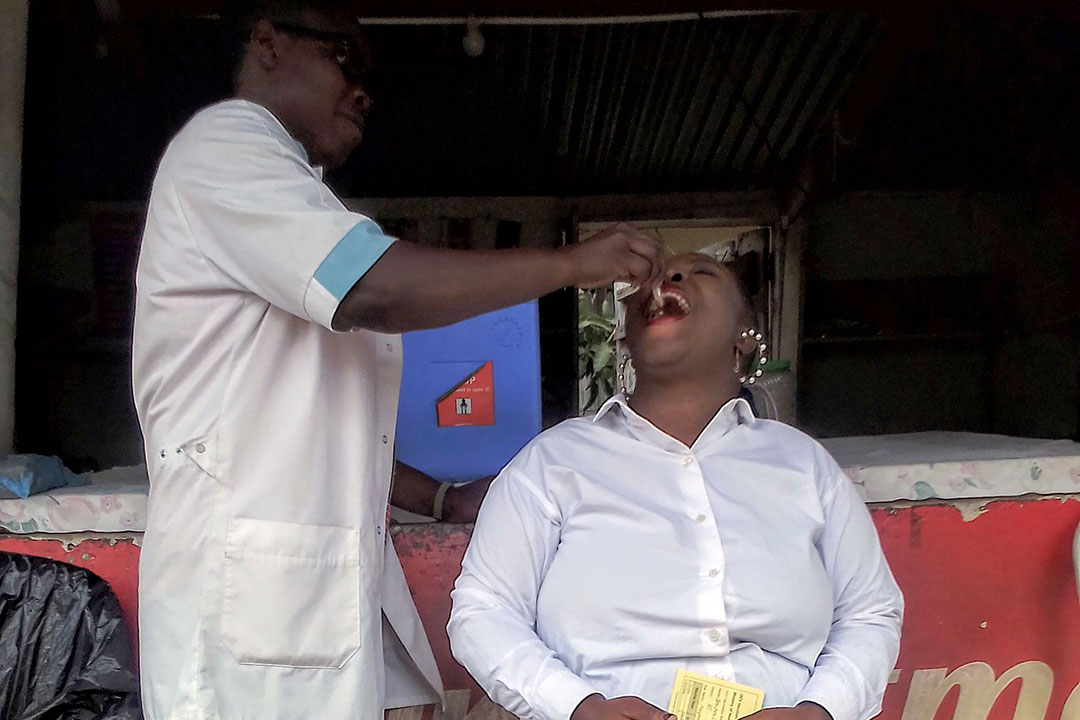 A woman receives a cholera vaccine. Credit: Josephine Chinele