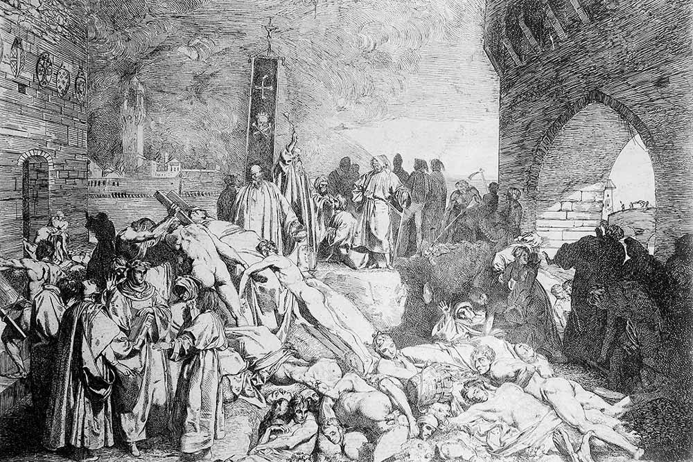 The plague in Florence, 1348; illustrating Boccaccio's Decameron. Wellcome Images