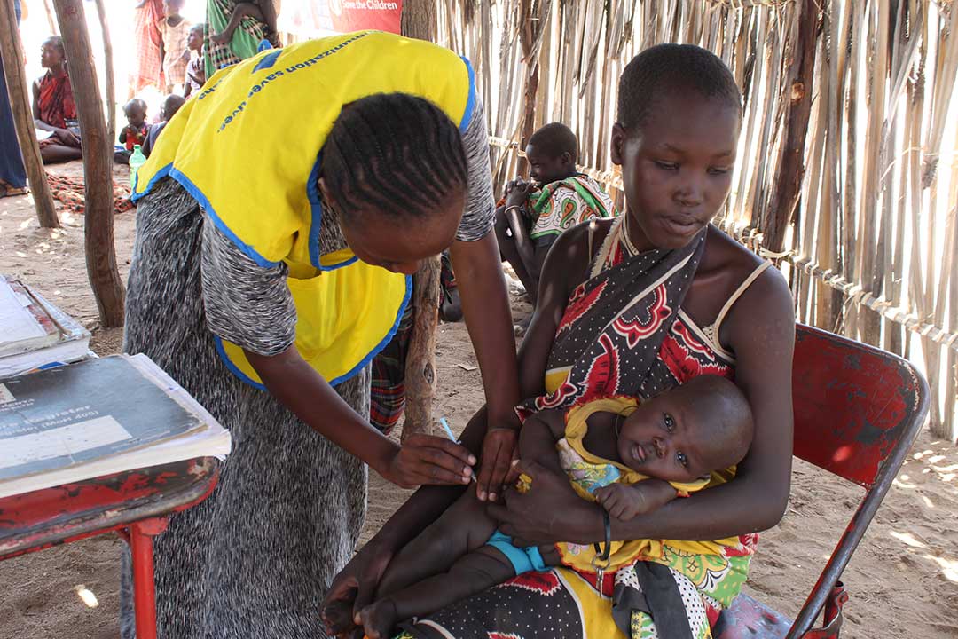 A health worker administers routine vaccines in Kerio, Turkana. Credit: Abjata Khalf