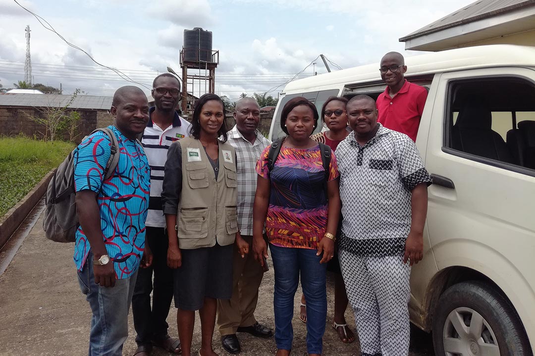 Dr Adesola Yinka-Ogunleye leading a team of field epidemiologists in September 2017