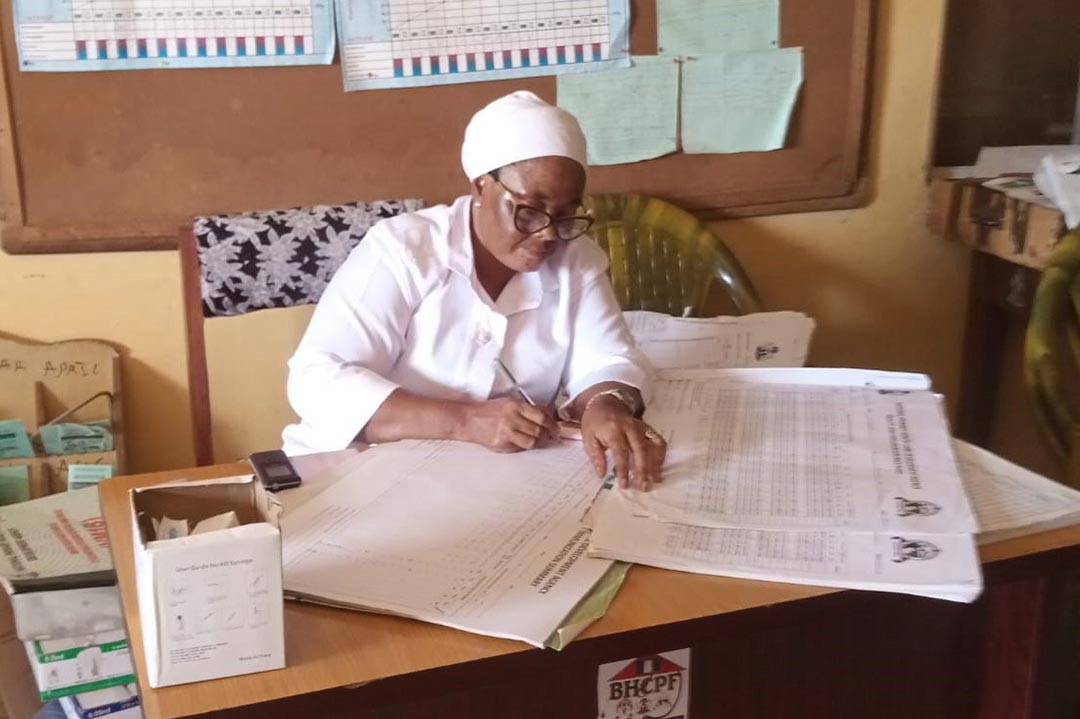 Aisha Abdulwahab, health worker at Adewole-Adeta Primary Health Centre, Ilorin. Credit: Afeez Bolaji