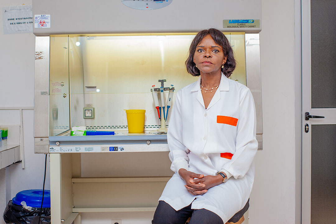 Professeure Francine Ntoumi, présidente de la Fondation Congolaise pour la recherche médicale (FCRM). Crédit: Rosie Pioth