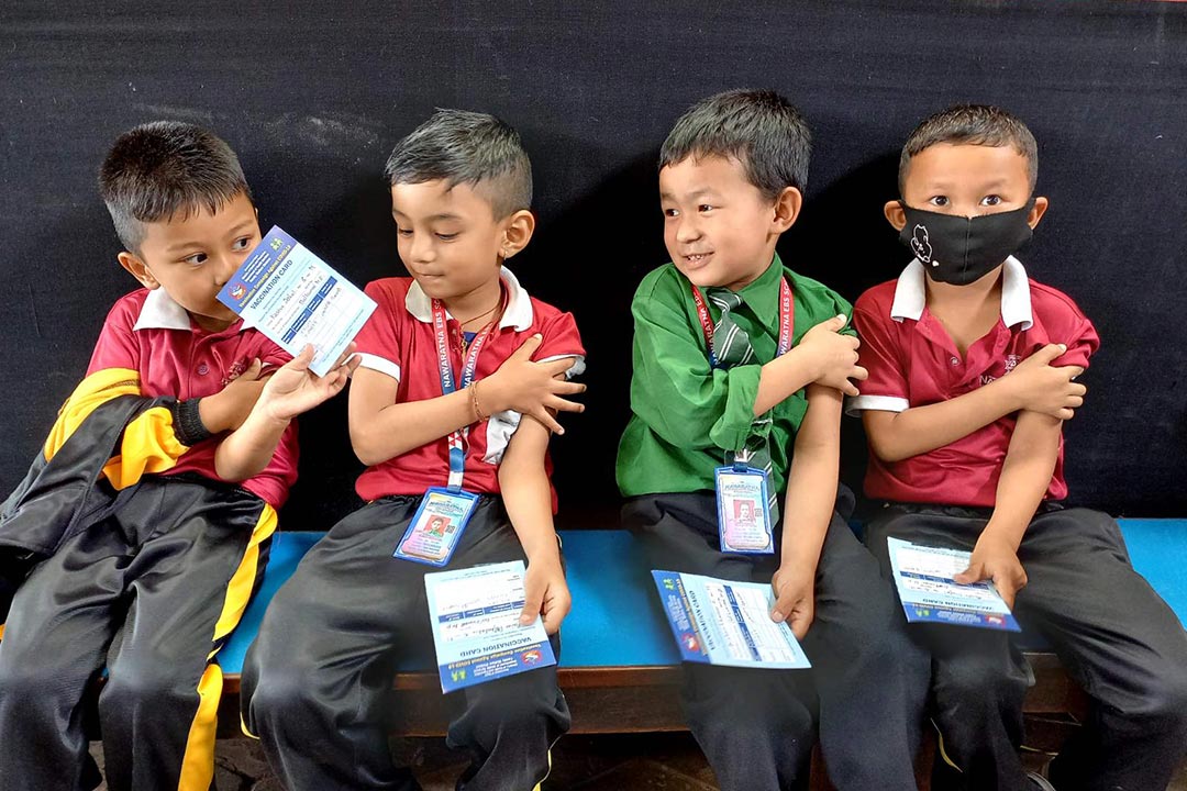 School Children of Nabaratna School, Madhyapur Thimi-4, Bhaktapur, Nepal. Credit: Chhatra Karki