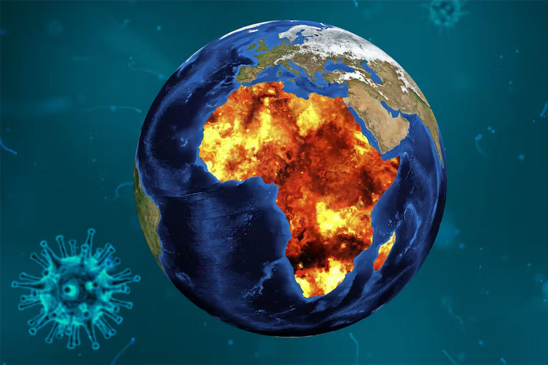 Illustration of the globe focused on the African continent. Shutterstock