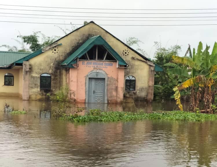 A church affected by the flood. Credit: Eric Dumo