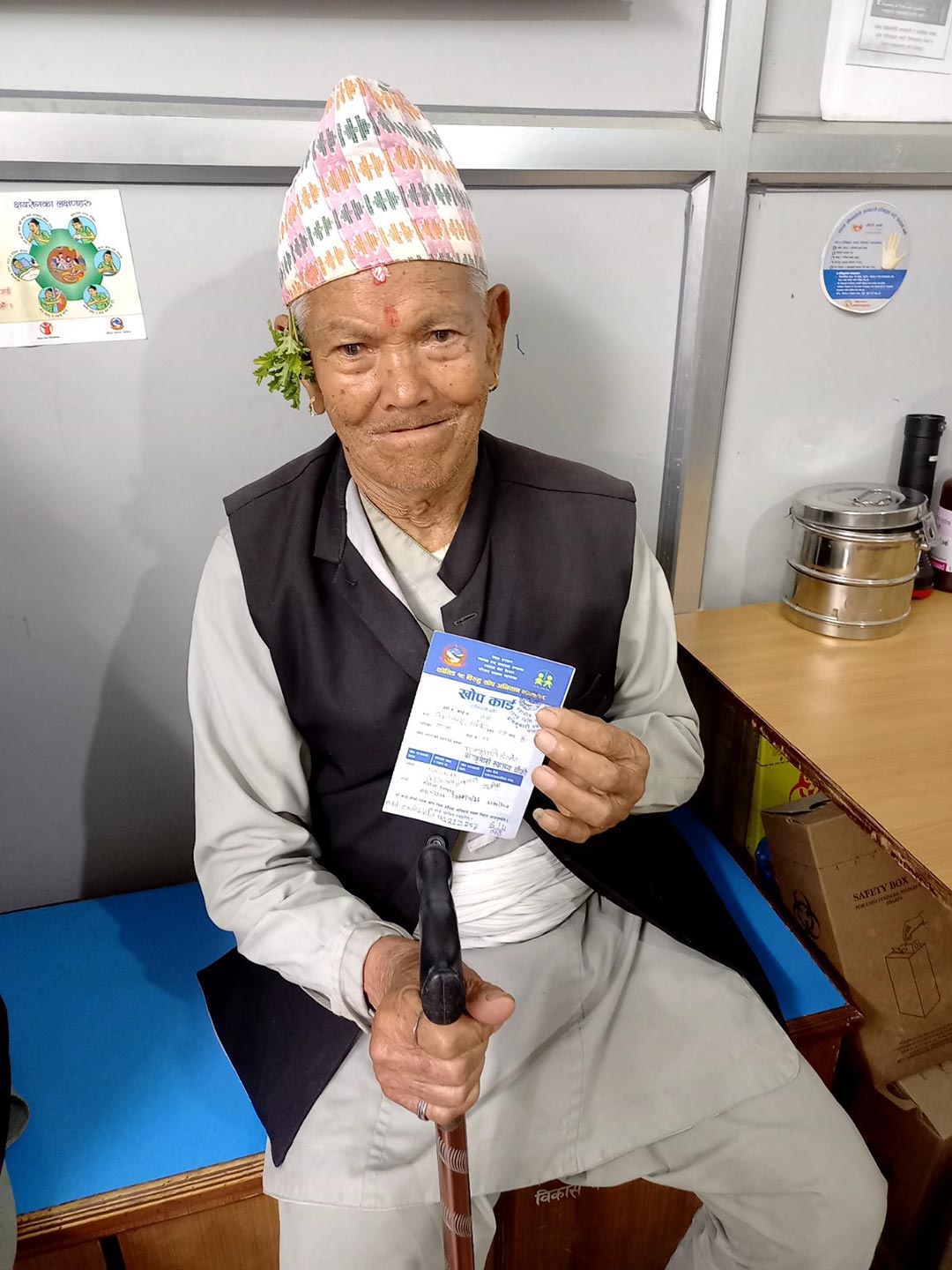 Bikram Bahadur Shrestha, 87, a resident of Madhyapur Municipality-4, Balkumari, Bhaktapur, Nepal. Credit: Chhatra Karki