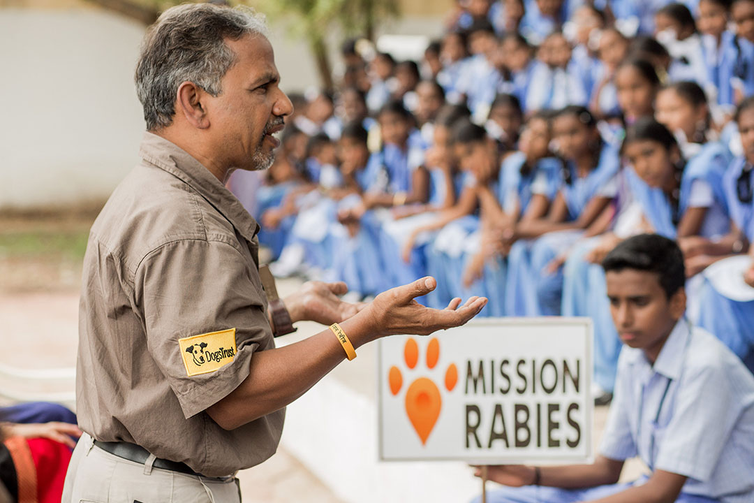 Children receive life-saving rabies prevention lessons from Mission Rabies Credit: Mission Rabies