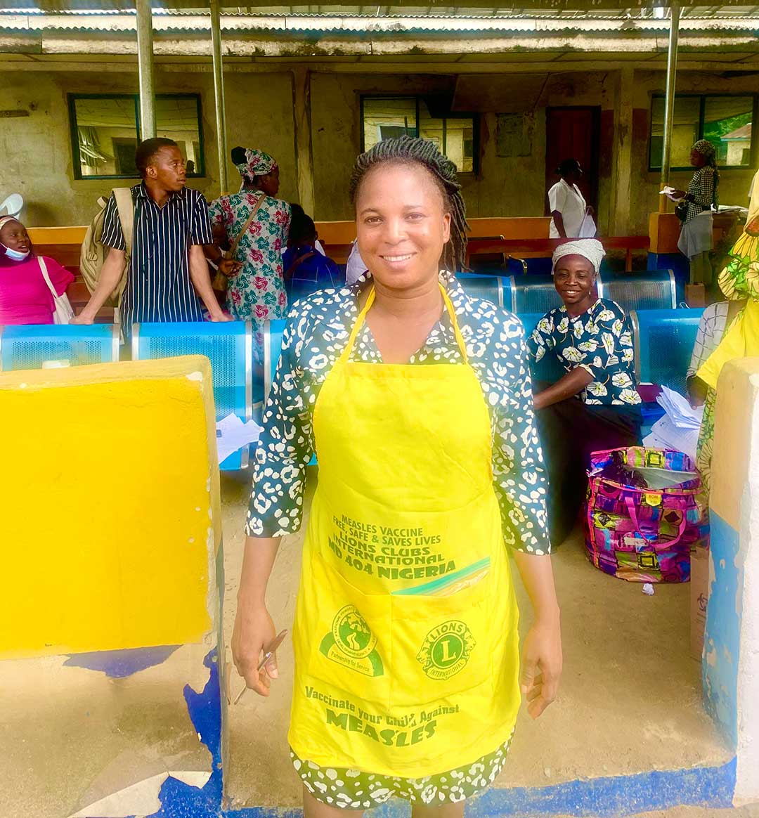 Eluwole Alaba, the senior staff nurse-midwife in charge of the Odonla healthcare immunisation program Credit: Adesewa Adelaja